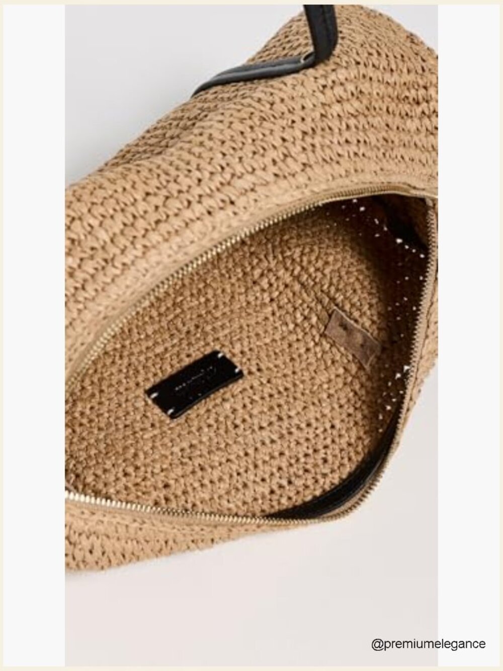 Leather Trim Shoulder Bag Gold-Tone Hardware Medium 10.75in - Picture 5 of 5